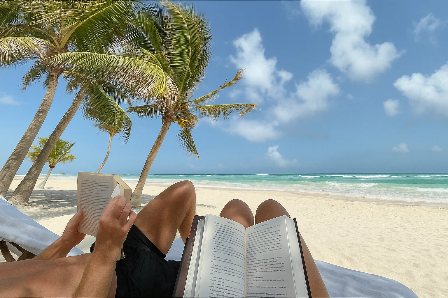 Pareja de jovenes despreocupados de vacaciones